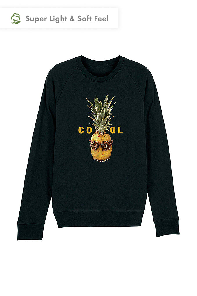 Black Men Cool Graphic Sweatshirt, Medium-weight, from organic cotton blend