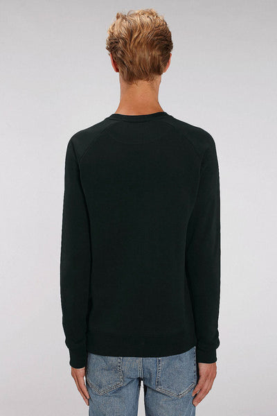 Black Men Cool Graphic Sweatshirt, Medium-weight, from organic cotton blend
