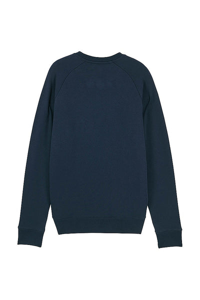 Navy Men Embroidered Logo Sweatshirt, Medium-weight, from organic cotton blend