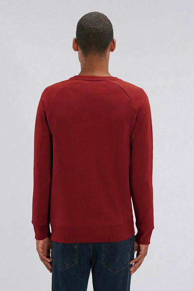 Burgundy Men Unicorn Graphic Sweatshirt, Medium-weight, from organic cotton blend