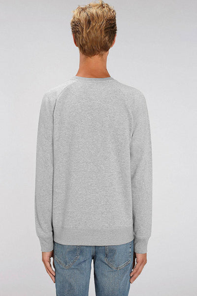Grey Men Two Hands Printed Sweatshirt, Medium-weight, from organic cotton blend