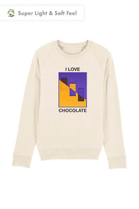 Beige Men Chocolate Love Graphic Sweatshirt, Medium-weight, from organic cotton blend