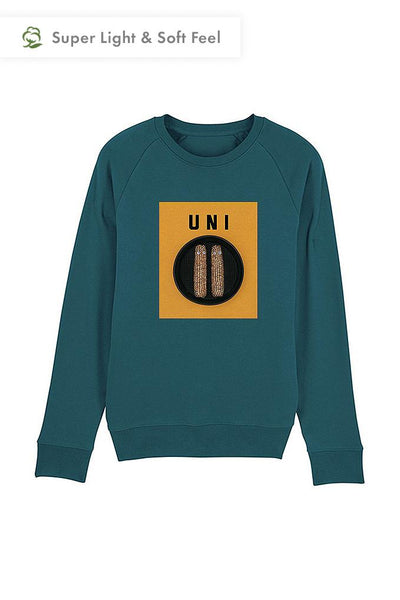 Dark green Men Unicorn Graphic Sweatshirt, Medium-weight, from organic cotton blend