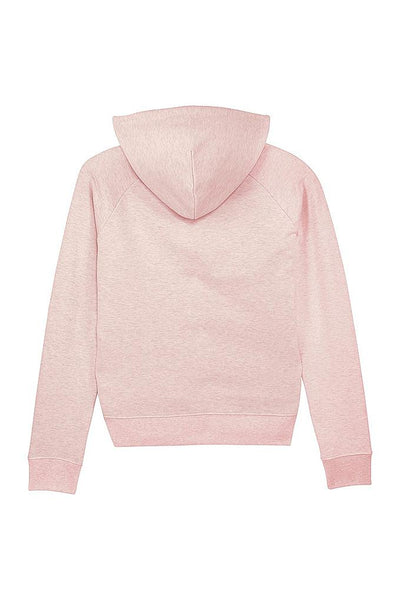 Light Pink Women Donut Flowers Graphic Hoodie, Medium-weight, from organic cotton blend