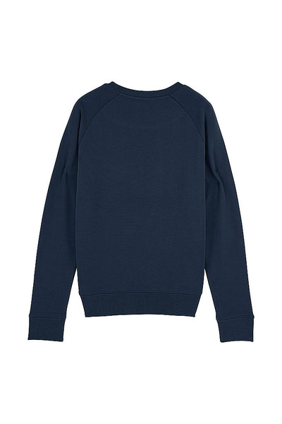 Navy Women Embroidered Logo Sweatshirt, Medium-weight, from organic cotton blend
