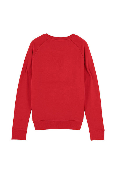 Red Women Cool Printed Sweatshirt, Medium-weight, from organic cotton blend