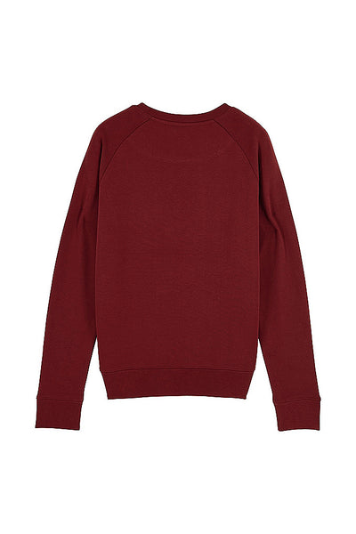 Burgundy Women Love More Graphic Sweatshirt, Medium-weight, from organic cotton blend