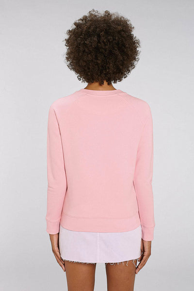 Cotton Pink Women Floral Graphic Sweatshirt, Medium-weight, from organic cotton blend