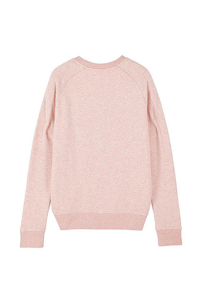Light Pink Women Floral Sweatshirt, Medium-weight, from organic cotton blend