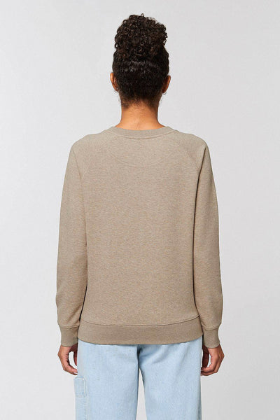 Beige Women Love More Graphic Sweatshirt, Medium-weight, from organic cotton blend