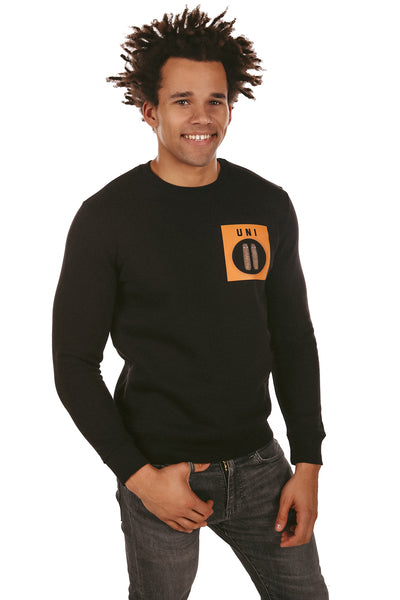 Black Unicorn Printed Sweatshirt, Heavyweight, from organic cotton blend